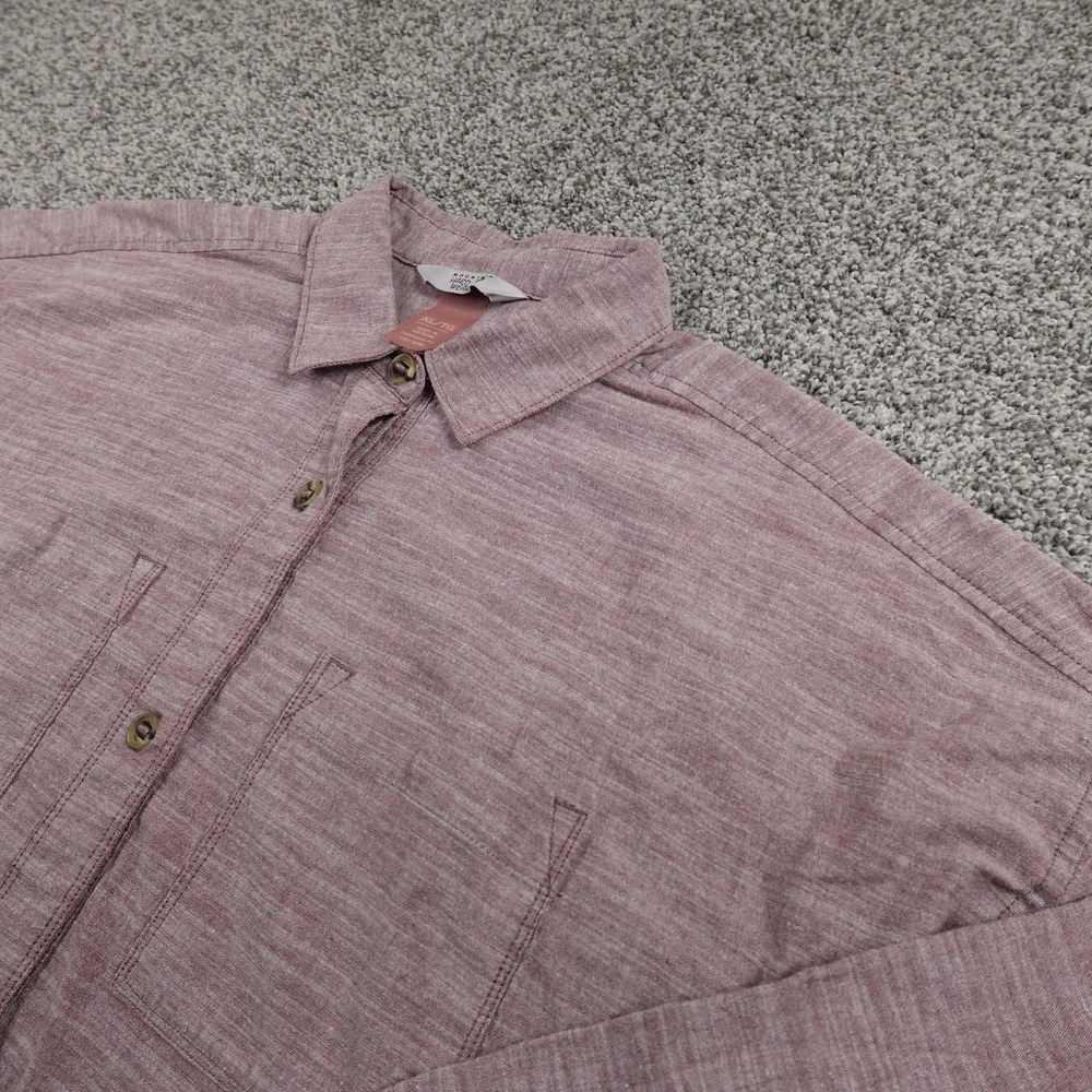 Mountain Hardwear Shirt Womens XL Purple Long Sleeve Button Up Outdoor Flannel